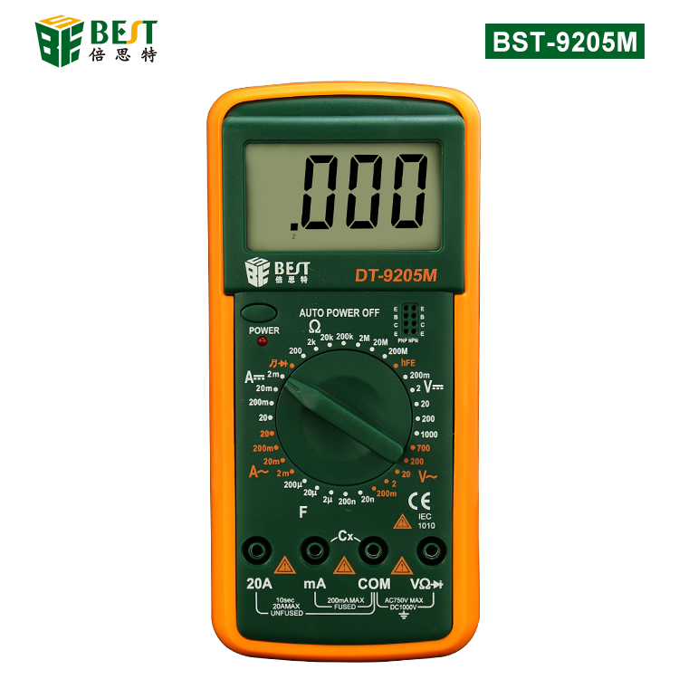 BST-9205M 多功能數(shù)字萬(wàn)用表 手動(dòng)量程 三位半背光顯示屏