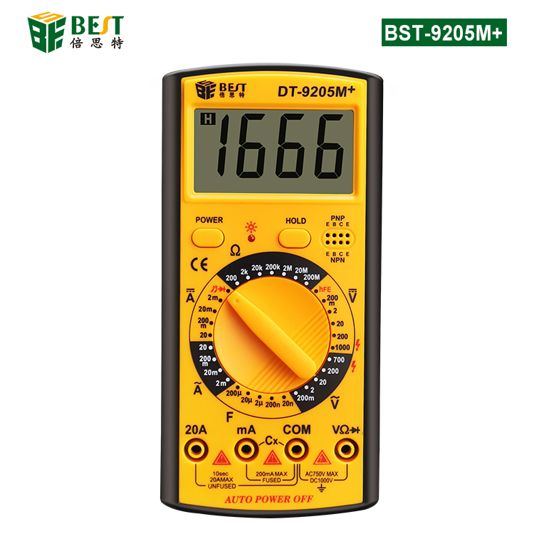 BST-9205M+ 多功能數(shù)字萬(wàn)用表 手動(dòng)量程 三位半背光顯示屏