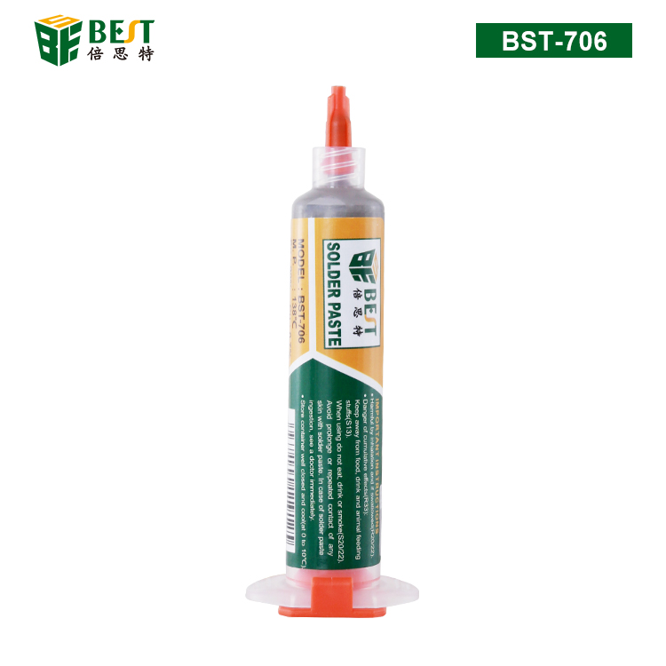 BST-706 針筒式無鉛錫漿 低溫無鉛錫膏 焊錫膏 Sn42/Bi58 10cc