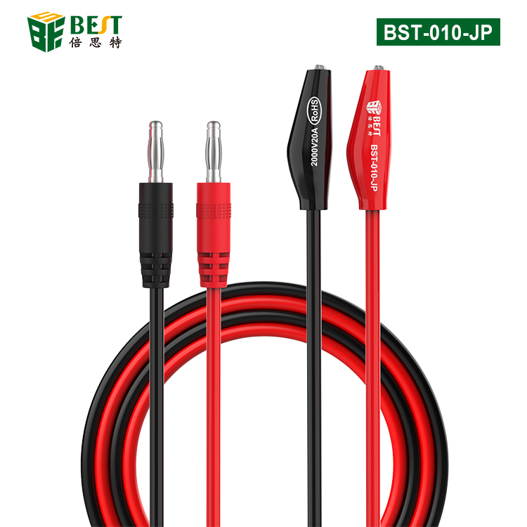 BST-010-JP 超導(dǎo)傳輸香蕉頭轉(zhuǎn)鱷魚夾測(cè)試線 電力測(cè)試線 高壓電源夾子 萬用表插頭 香蕉頭導(dǎo)線 鱷魚夾純銅帶線試驗(yàn) 夾子線